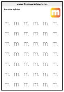 Kindergarten lowercase a to z tracing free PDF - I Love Worksheet