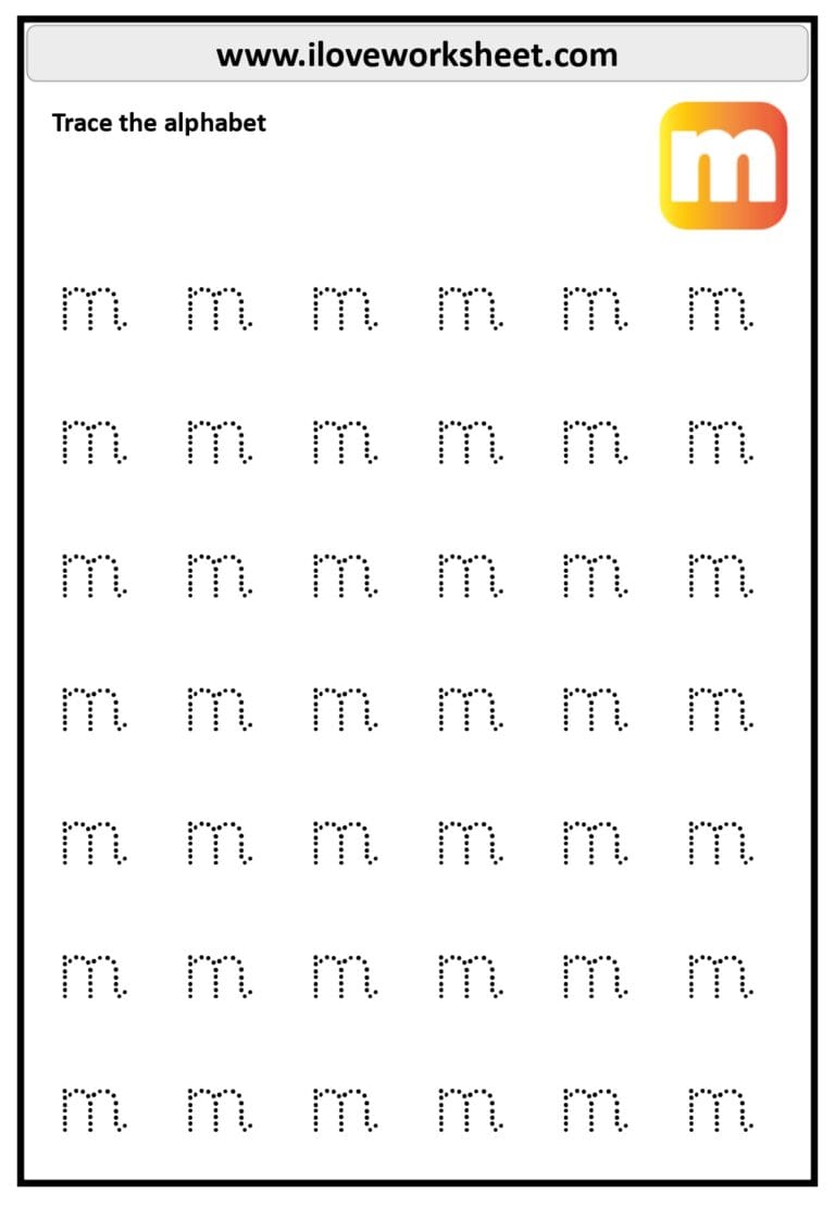 Kindergarten lowercase a to z tracing free PDF - I Love Worksheet