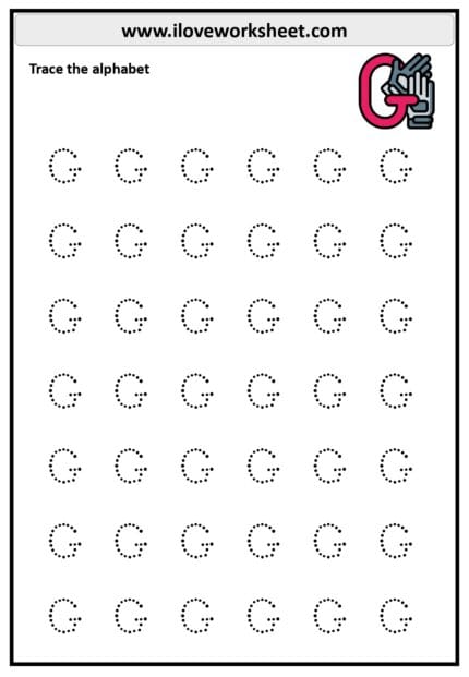 Uppercase A to Z tracing free PDF - I Love Worksheet