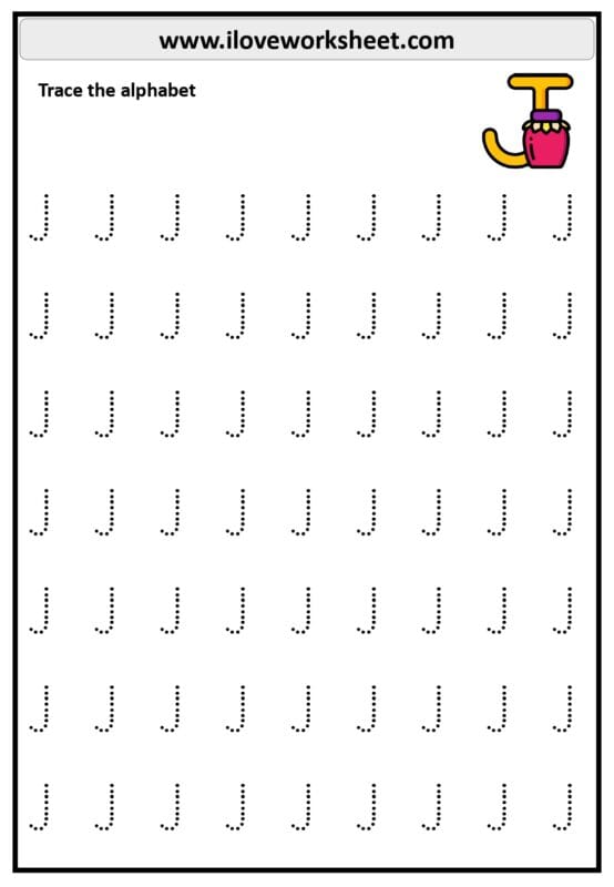 Uppercase A to Z tracing free PDF - I Love Worksheet