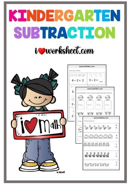 Kindergarten Subtraction Worksheet Printable Free PDF